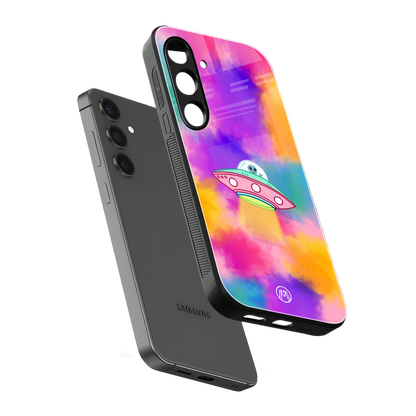 lil colourful alien back phone cover | glass case for samsung galaxy s24 fe