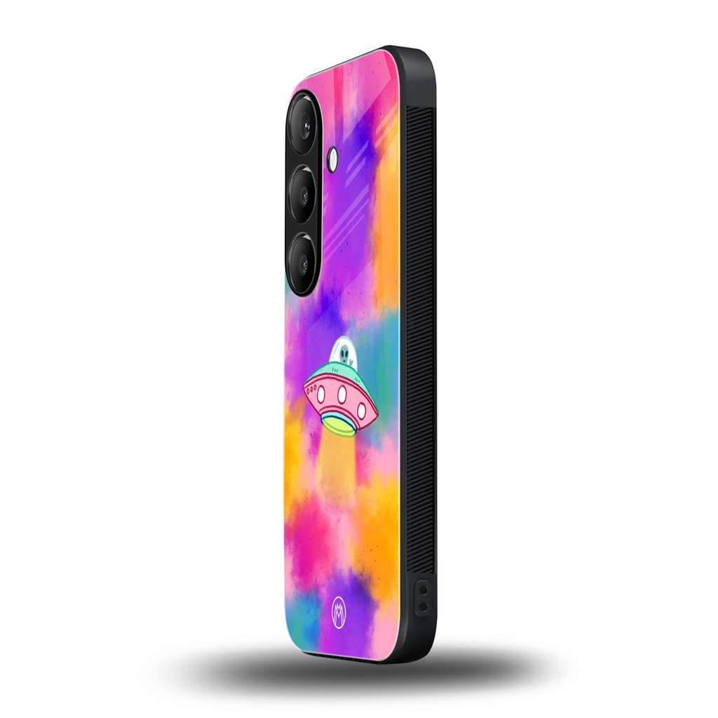 lil colourful alien back phone cover | glass case for samsung galaxy s24