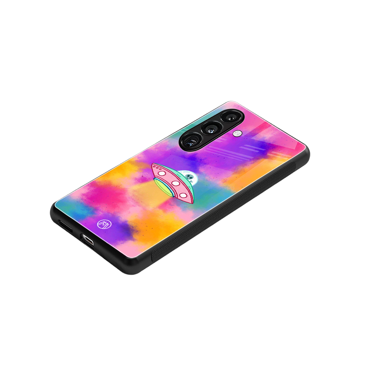 lil colourful alien back phone cover | glass case for samsung galaxy s24 fe