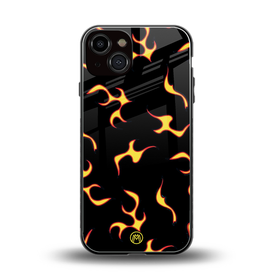 lil flames on black back phone cover | glass case for iphone 13