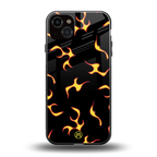 lil flames on black back phone cover | glass case for iphone 14 plus