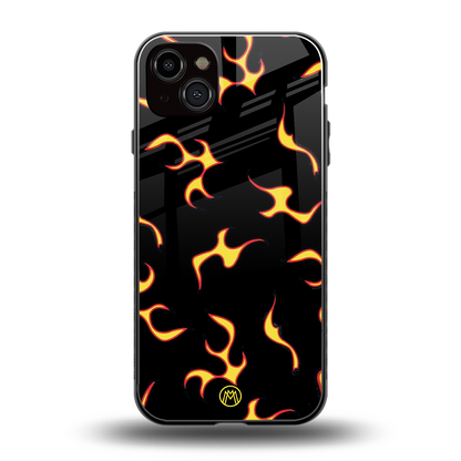 lil flames on black back phone cover | glass case for iphone 14 plus