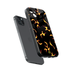 lil flames on black back phone cover | glass case for iphone 14 plus