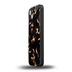 lil flames on black back phone cover | glass case for iphone 15 plus