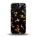 lil flames on black back phone cover | glass case for iphone 15 pro