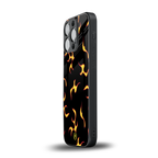 lil flames on black back phone cover | glass case for iphone 15 pro