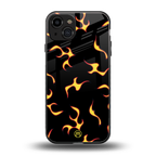 lil flames on black back phone cover | glass case for iphone 15