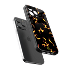 lil flames on black back phone cover | glass case for iphone 15 pro