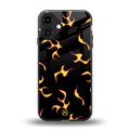 lil flames on black back phone cover | glass case for iphone 16 plus