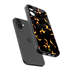 lil flames on black back phone cover | glass case for iphone 16 plus