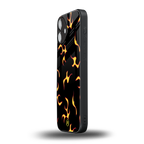lil flames on black back phone cover | glass case for iphone 16 plus