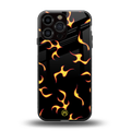 lil flames on black back phone cover | glass case for iphone 16 pro max