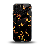 lil flames on black back phone cover | glass case for iphone 16 pro max