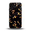 lil flames on black back phone cover | glass case for iphone 16 pro