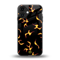 lil flames on black back phone cover | glass case for iphone 16