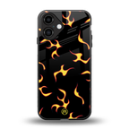 lil flames on black back phone cover | glass case for iphone 16