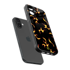 lil flames on black back phone cover | glass case for iphone 16