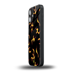 lil flames on black back phone cover | glass case for iphone 16