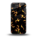 lil flames on black back phone cover | glass case for iphone 16e