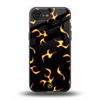 lil flames on black back phone cover | glass case for iphone 16e