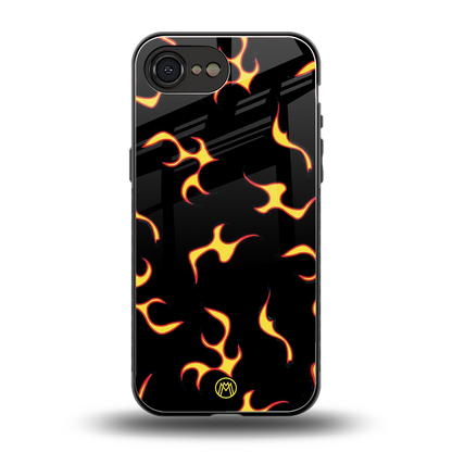 lil flames on black back phone cover | glass case for iphone 16e