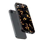 lil flames on black back phone cover | glass case for iphone 16e