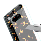 lil flames on black back phone cover | glass case for iphone 16e