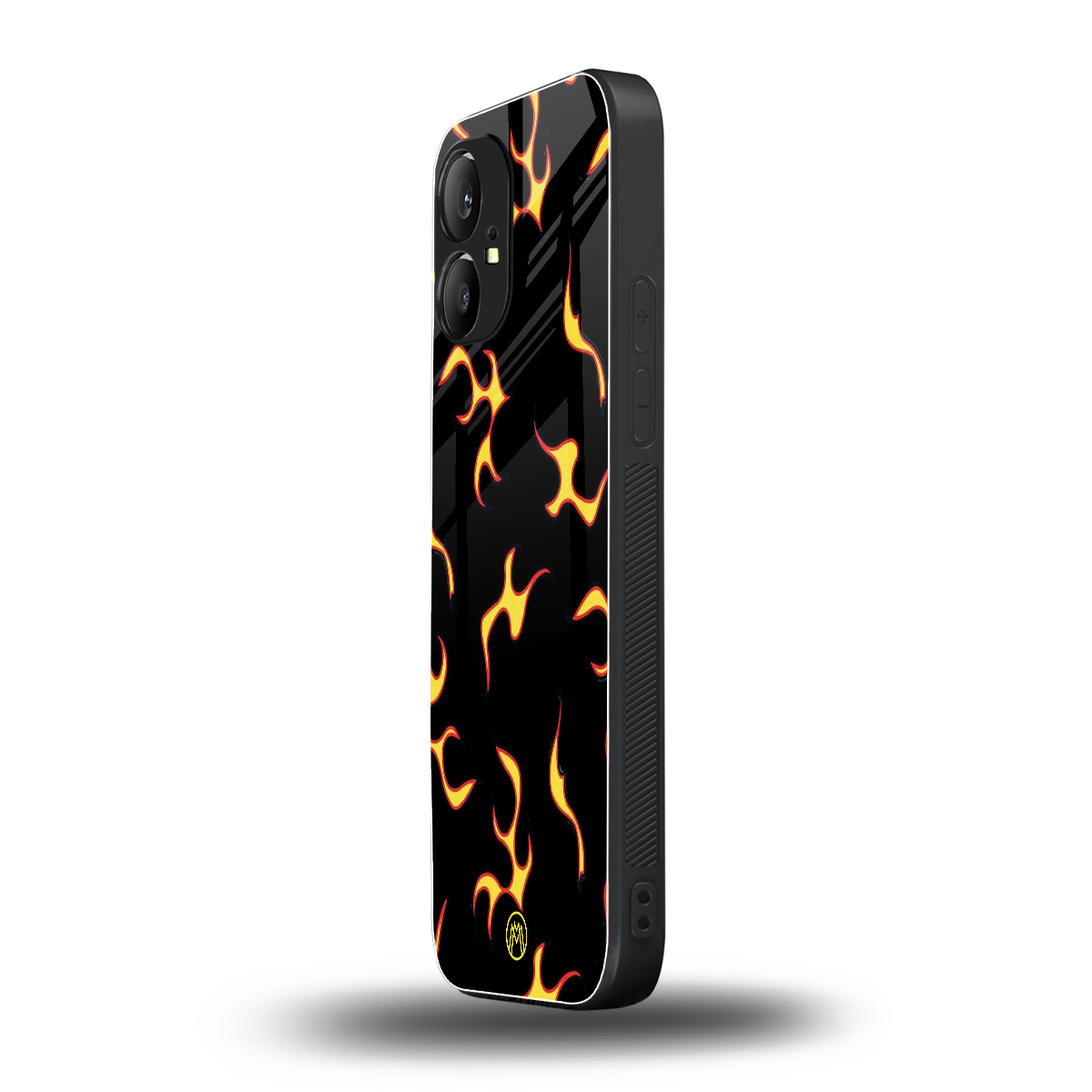 lil flames on black back phone cover | glass case for nothing phone 1