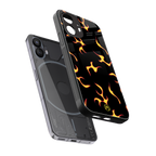 lil flames on black back phone cover | glass case for nothing phone 2