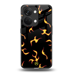 lil flames on black back phone cover | glass case for oneplus nord 3