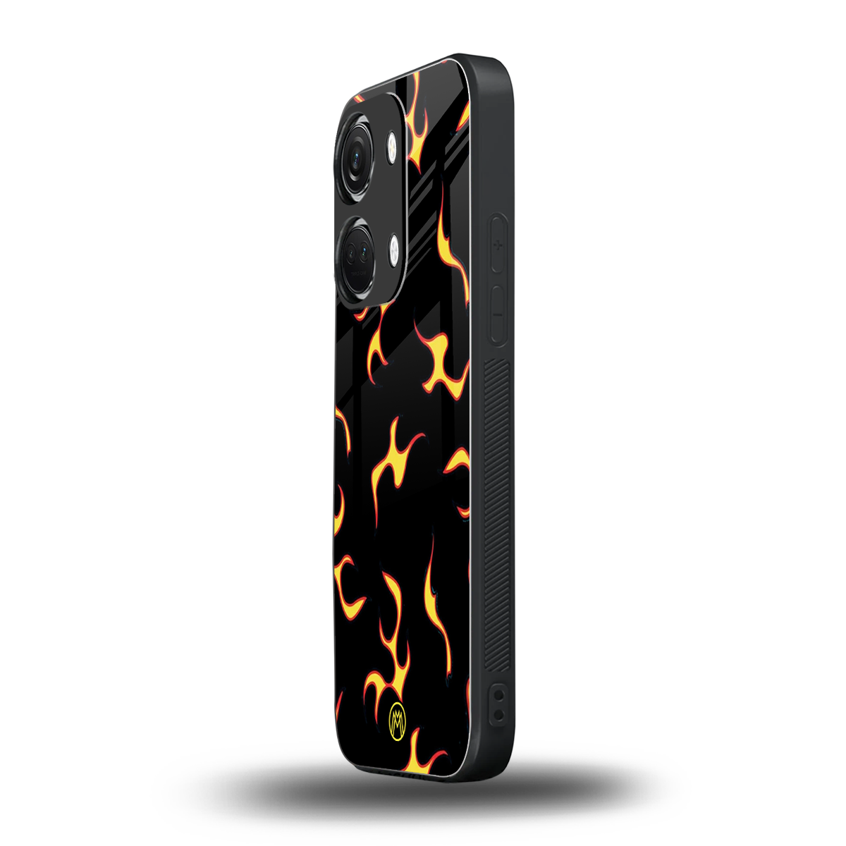 lil flames on black back phone cover | glass case for oneplus nord 3