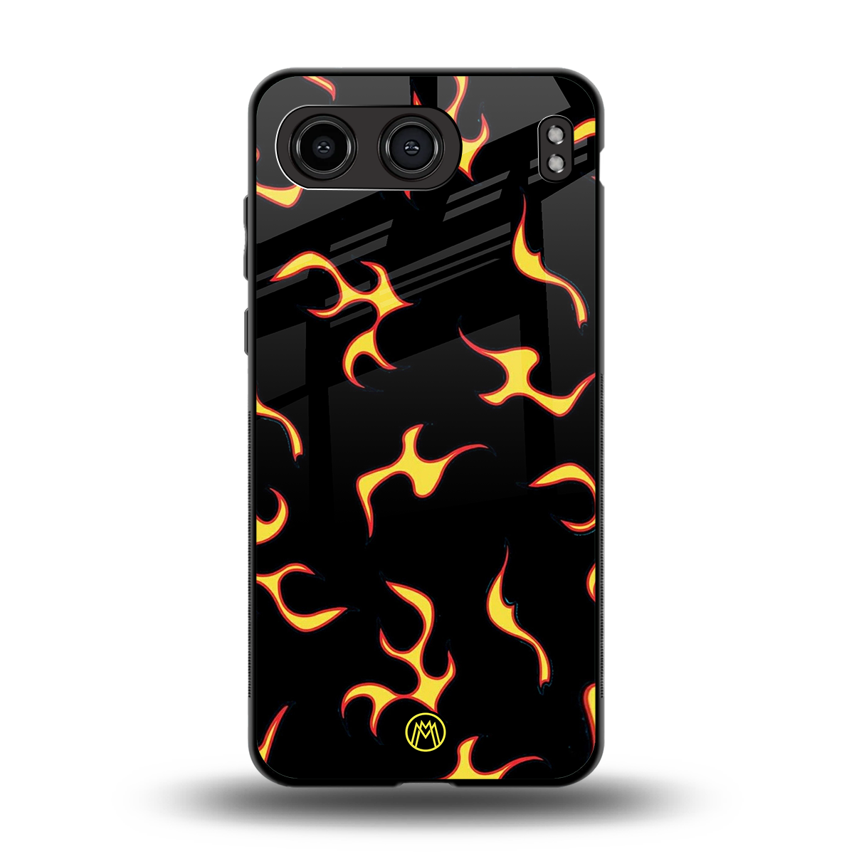 lil flames on black back phone cover | glass case for oneplus nord 4