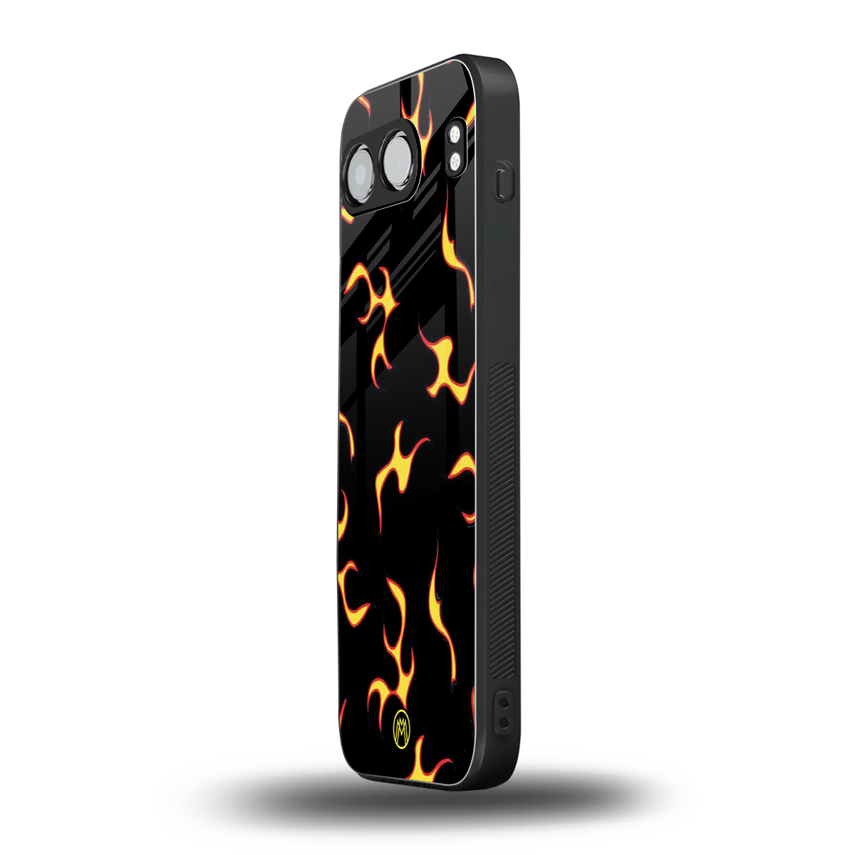lil flames on black back phone cover | glass case for oneplus nord 4