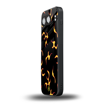 lil flames on black back phone cover | glass case for oneplus nord 4