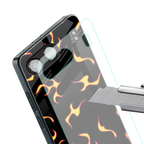 lil flames on black back phone cover | glass case for oneplus nord 4