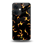 lil flames on black back phone cover | glass case for oneplus nord ce 3