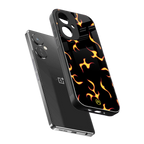 lil flames on black back phone cover | glass case for oneplus nord ce 3