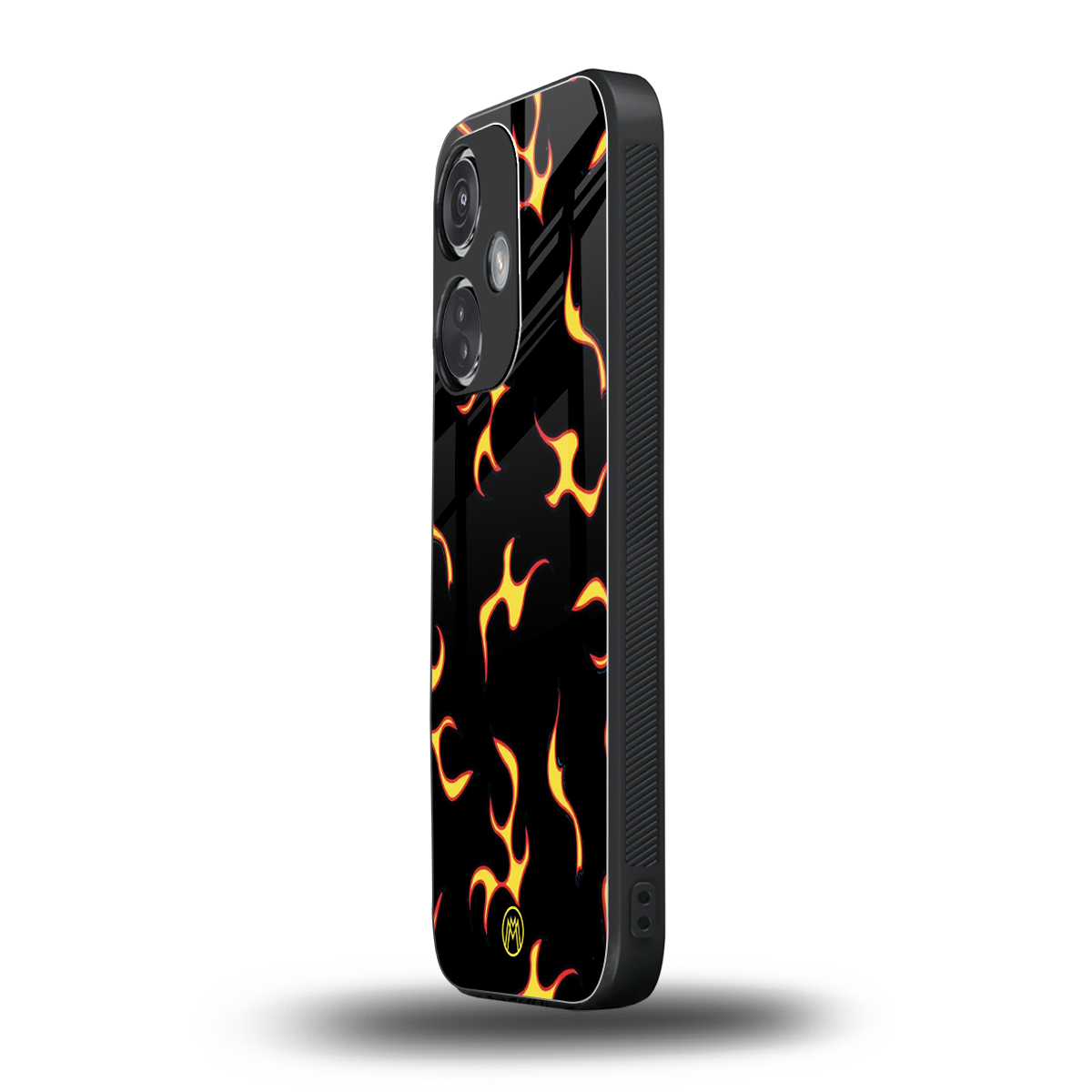 lil flames on black back phone cover | glass case for oneplus nord ce 3