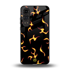 lil flames on black back phone cover | glass case for oneplus nord ce 4 lite