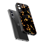 lil flames on black back phone cover | glass case for oneplus nord ce 4 lite