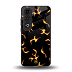 lil flames on black back phone cover | glass case for oneplus nord ce 4