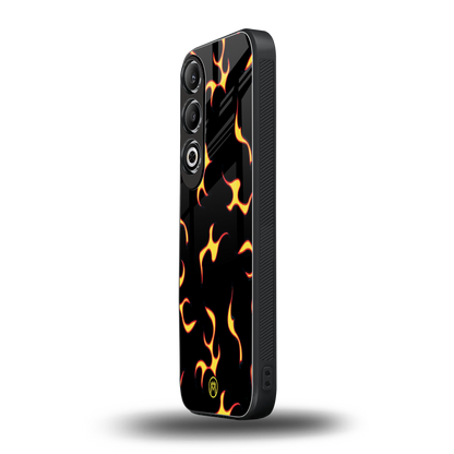 lil flames on black back phone cover | glass case for oneplus nord ce 4