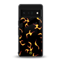 lil flames on black back phone cover | glass case for google pixel 6 pro