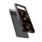 lil flames on black back phone cover | glass case for google pixel 6 pro