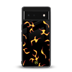 lil flames on black back phone cover | glass case for google pixel 6