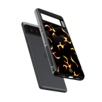 lil flames on black back phone cover | glass case for Google Pixel 6A
