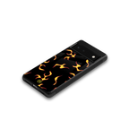 lil flames on black back phone cover | glass case for Google Pixel 6A