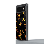 lil flames on black back phone cover | glass case for Google Pixel 6A