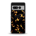 lil flames on black back phone cover | glass case for google pixel 7 pro
