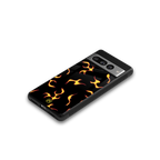 lil flames on black back phone cover | glass case for google pixel 7 pro